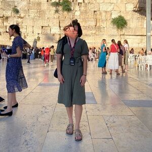 Linen blend wrap dress